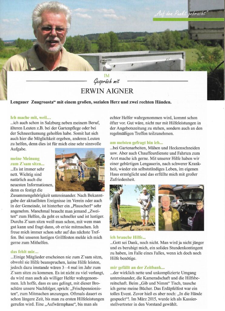 Zeitbankler berichten: Erwin Aigner