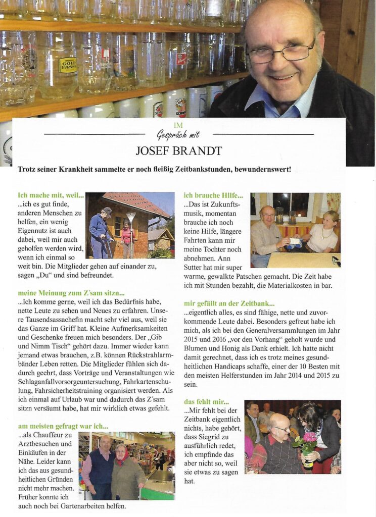 Zeitbankler berichten: Josef Brandt