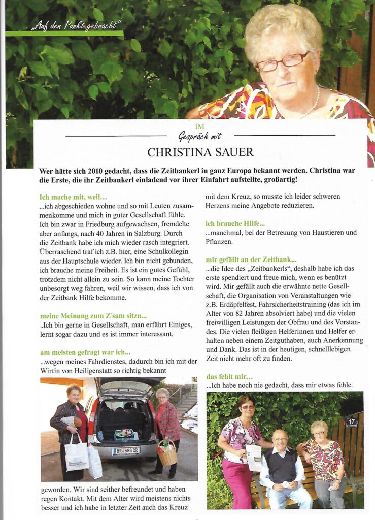 Zeitbankler berichten: Christine Sauer