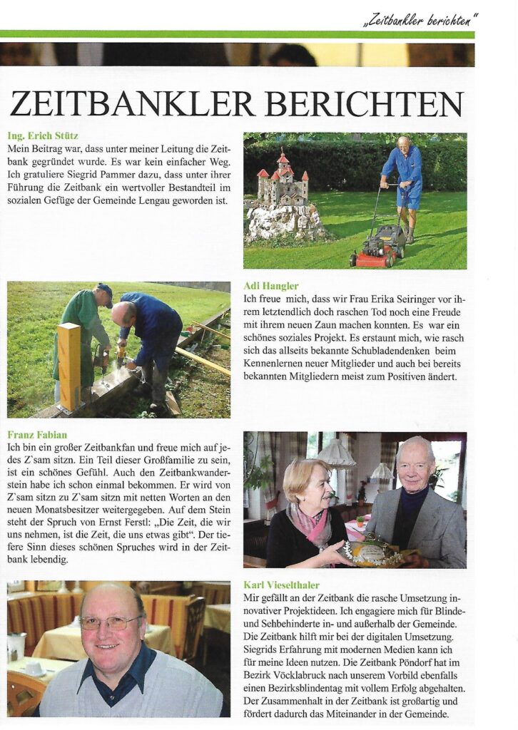 Zeitbankler berichten: Erich, Adi, Franz und Karl