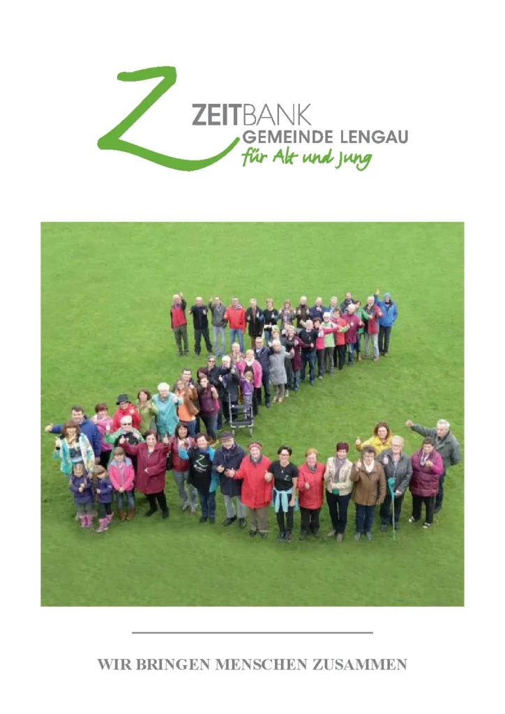 Broschüre der Zeitbank für Alt und Jung in Lengau